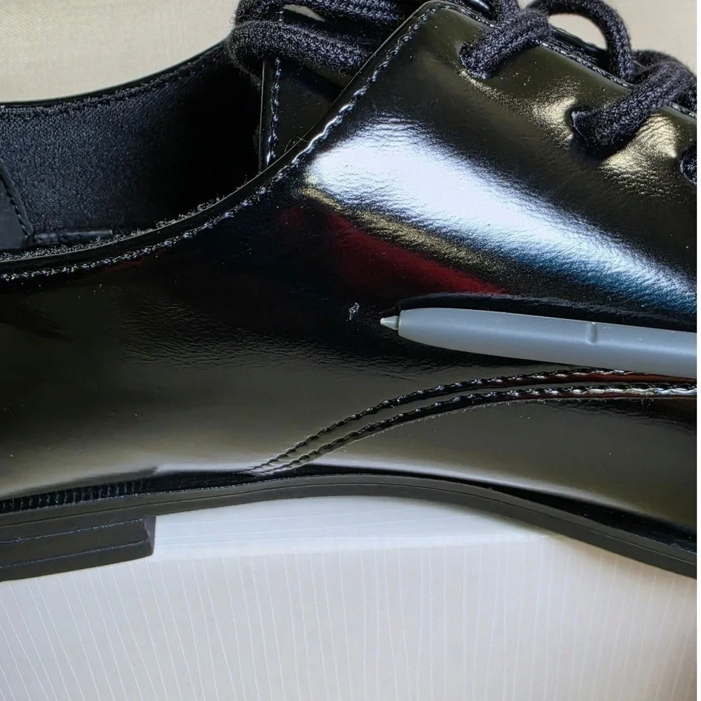 Worthington Mens Ingalls Black Memory Foam Lace Up Pointed Toe Shoes, 6M, NWOB